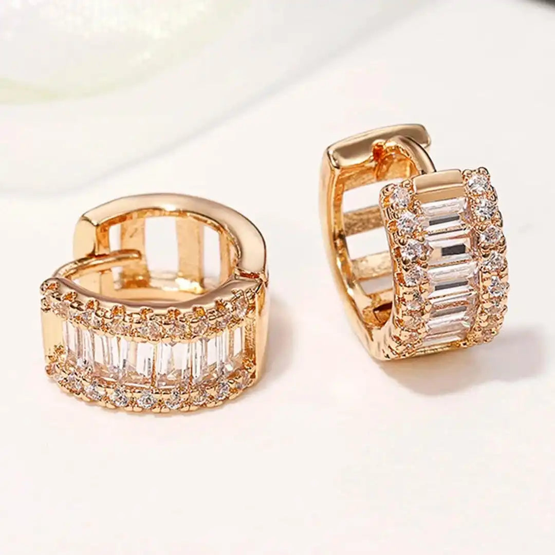 Boucles d'oreilles en zirconia Mini Baguette
