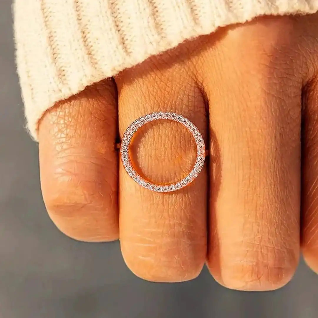 Bague Cubic Circle en Zirconium Rond