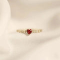 Bague en pierre de cœur avec accent en marquage