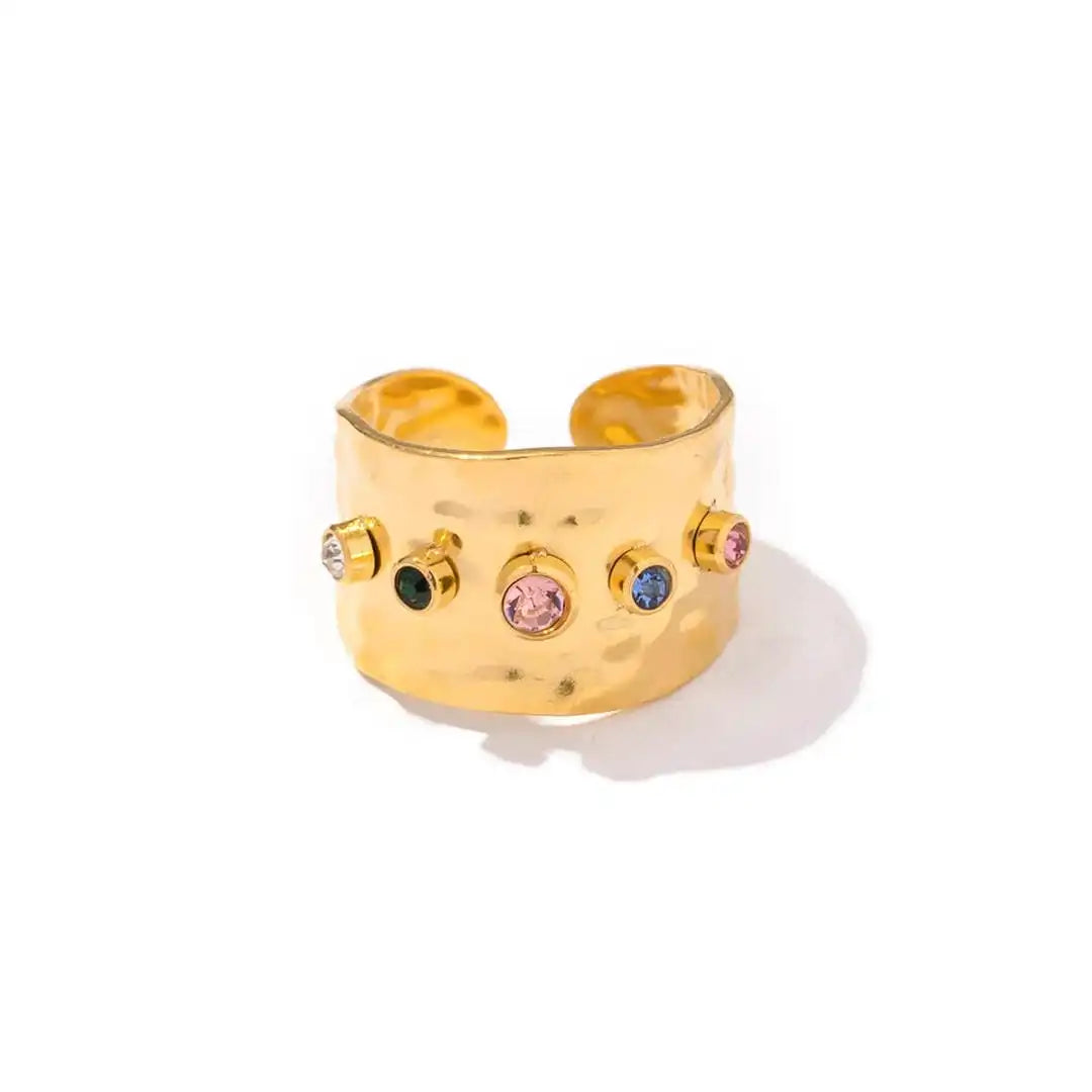 Bague Vintage en Zirconium Cubique Doré
