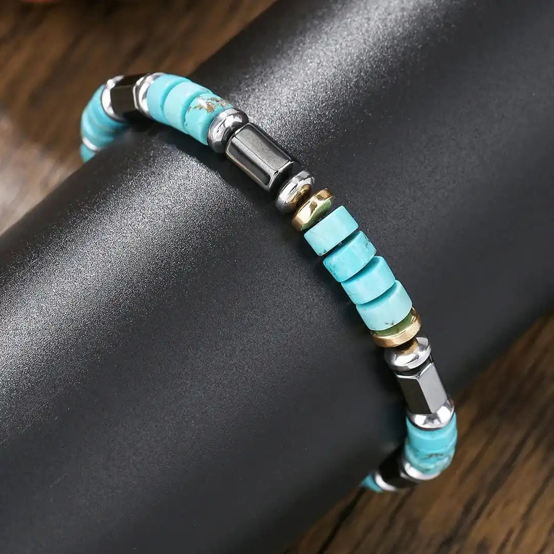Bracelet en pierre turquoise Helminen bohème