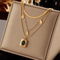 Collier superposé Émeraude Élégant