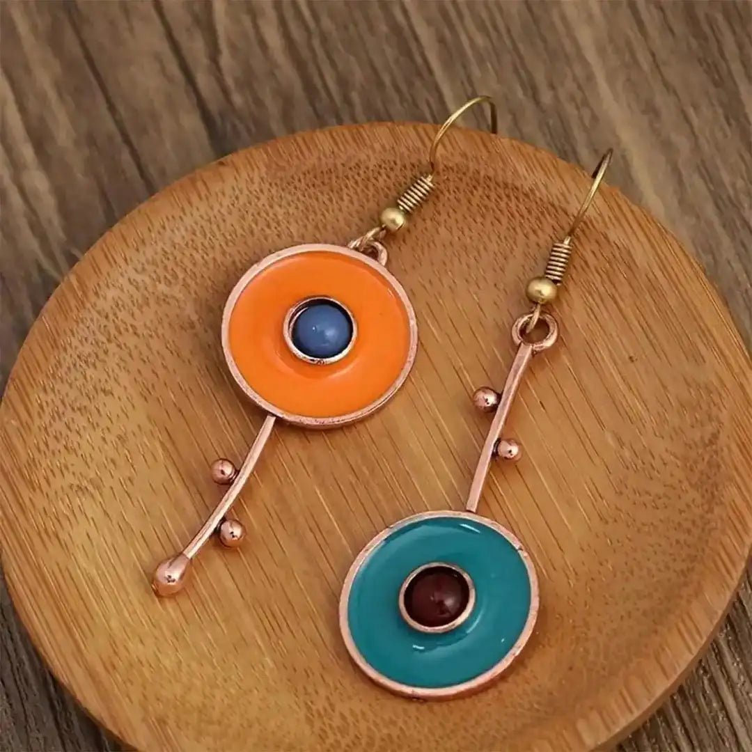 Boucles d'oreilles en pierre couleur bronze antique