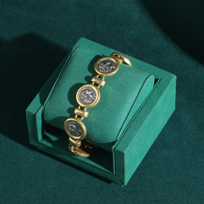 Bracelet Vintage Muinainen Portrait en Or