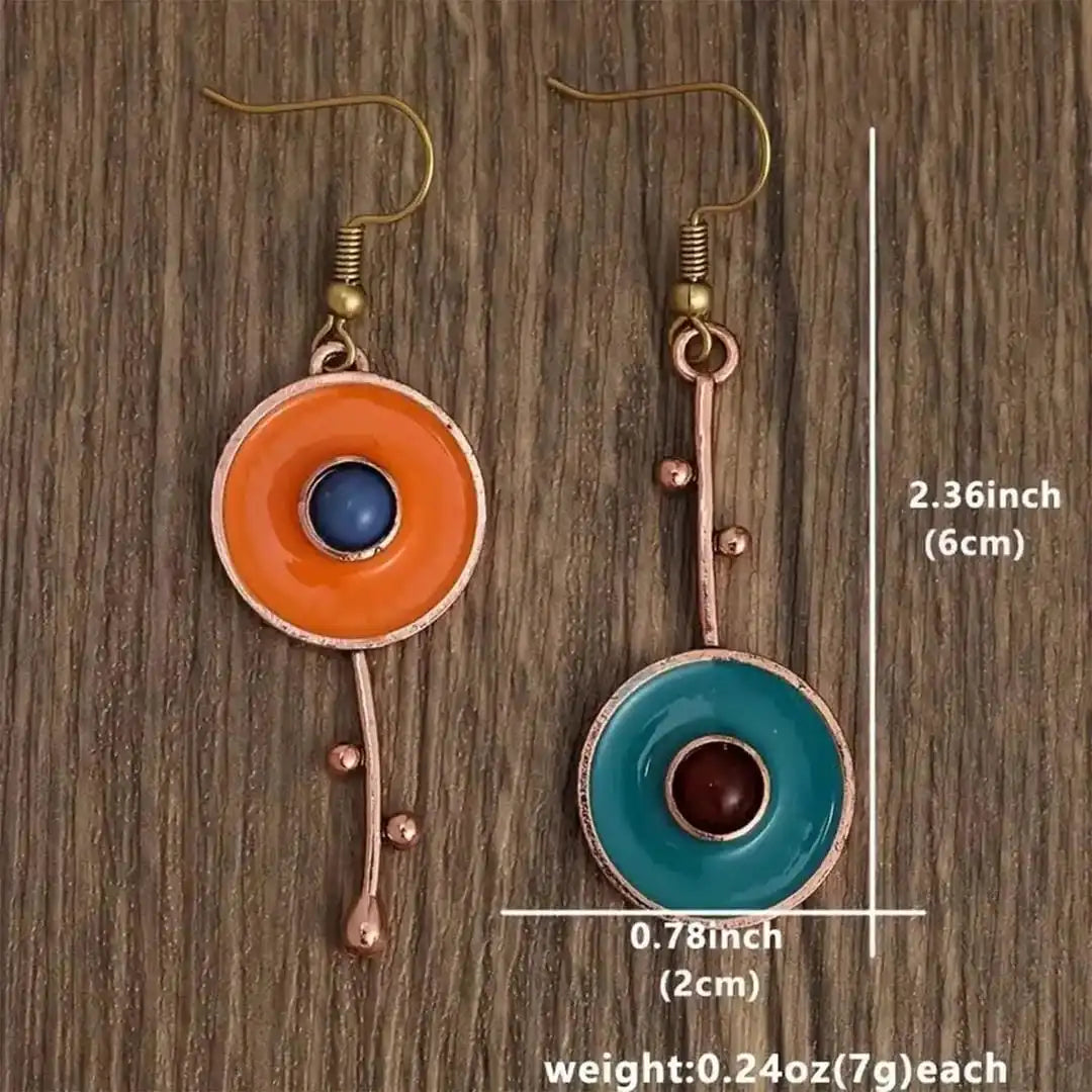 Boucles d'oreilles en pierre couleur bronze antique