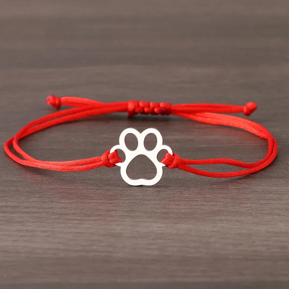 Bracelet ajustable à cordon Tassu – design noir et rouge