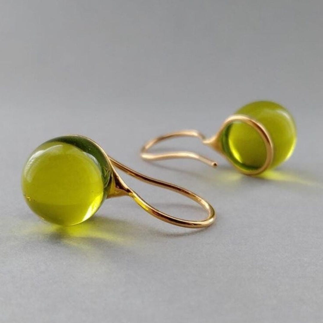 Boucles d'oreilles en cristal Vintage Olive Pisarat