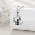 Collier pendentif cristal papillon chat lune