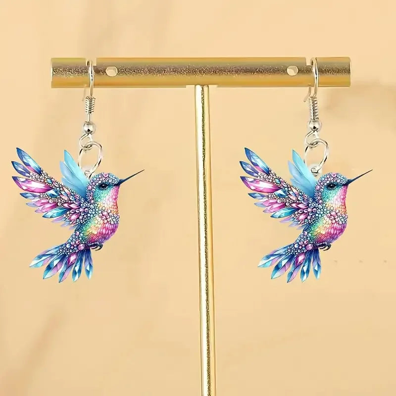 Boucles d'oreilles en forme de colibri