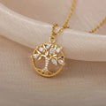 Collier en bois doré Life Zirconia