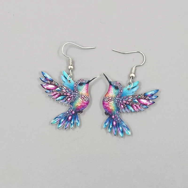 Boucles d'oreilles en forme de colibri