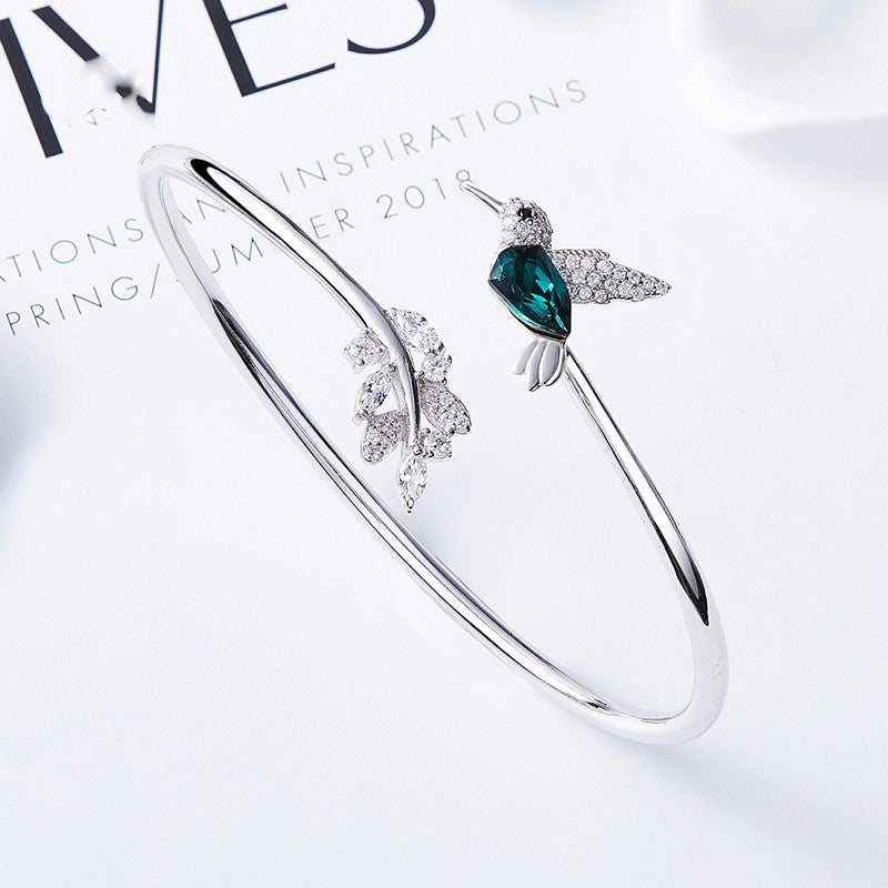 Bague colibri ajustable avec strass
