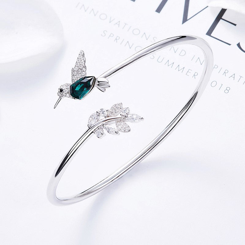 Bague colibri ajustable avec strass