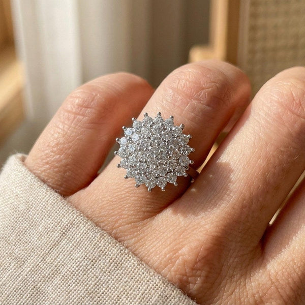 Bague halo en cristal