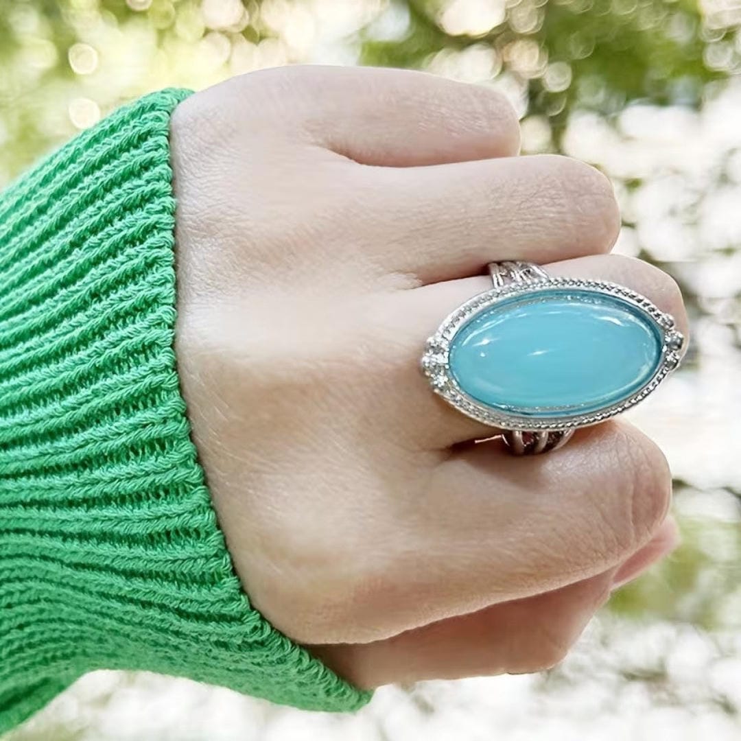 Bague Vintage en Argent Sterling Turquoise Éblouissante