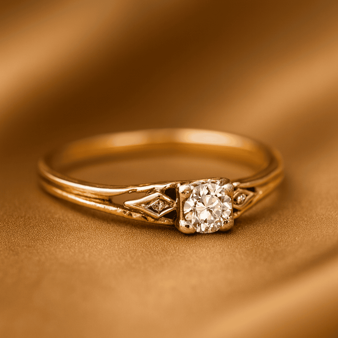 Bague Vintage Classique en Or avec Zirconia