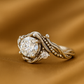 Bague argentée branche zircone élégante