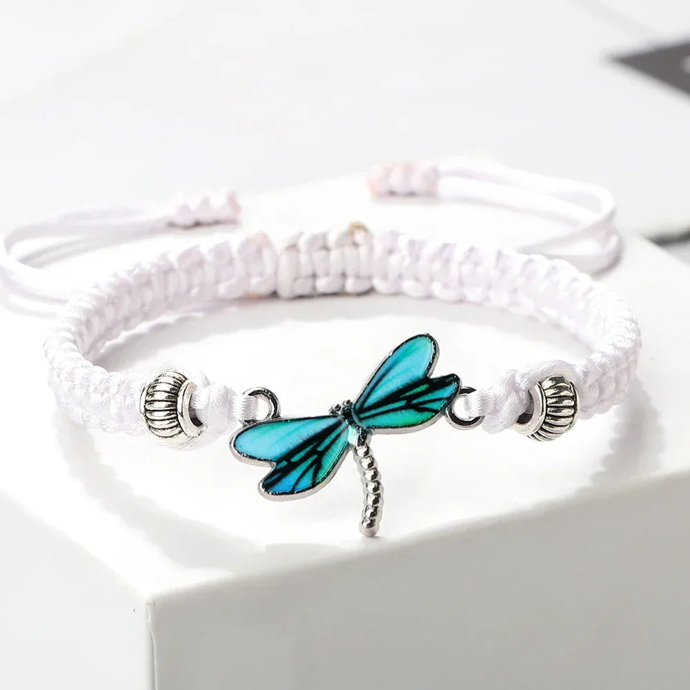Bracelet tressé à la main de rêve de libellule
