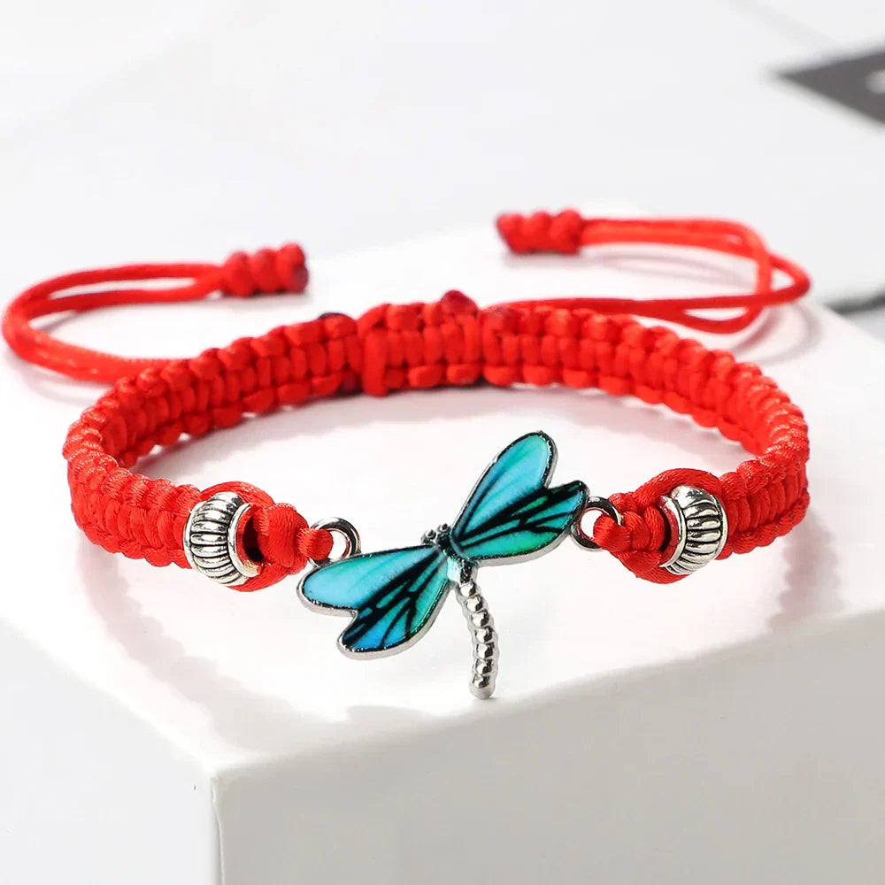 Bracelet tressé à la main de rêve de libellule