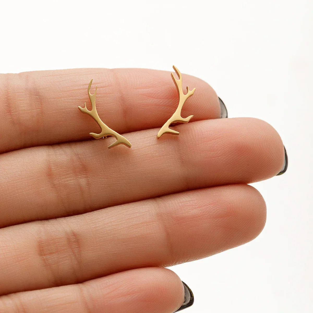 Boucles d'oreilles en forme de corne de cerf