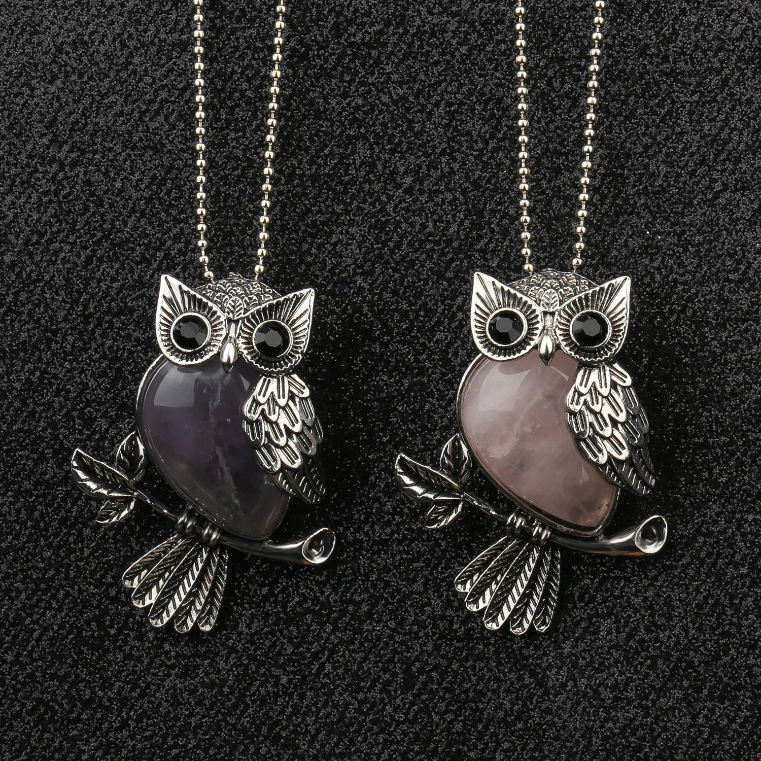 Collier pendentif hibou en cristal de sagesse
