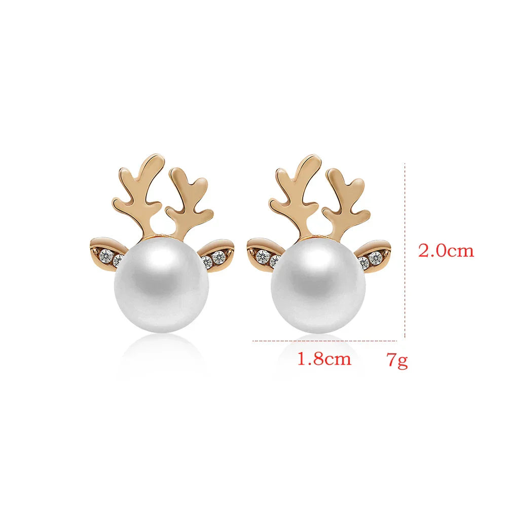 Boucles d'oreilles en perles de renne de Noël