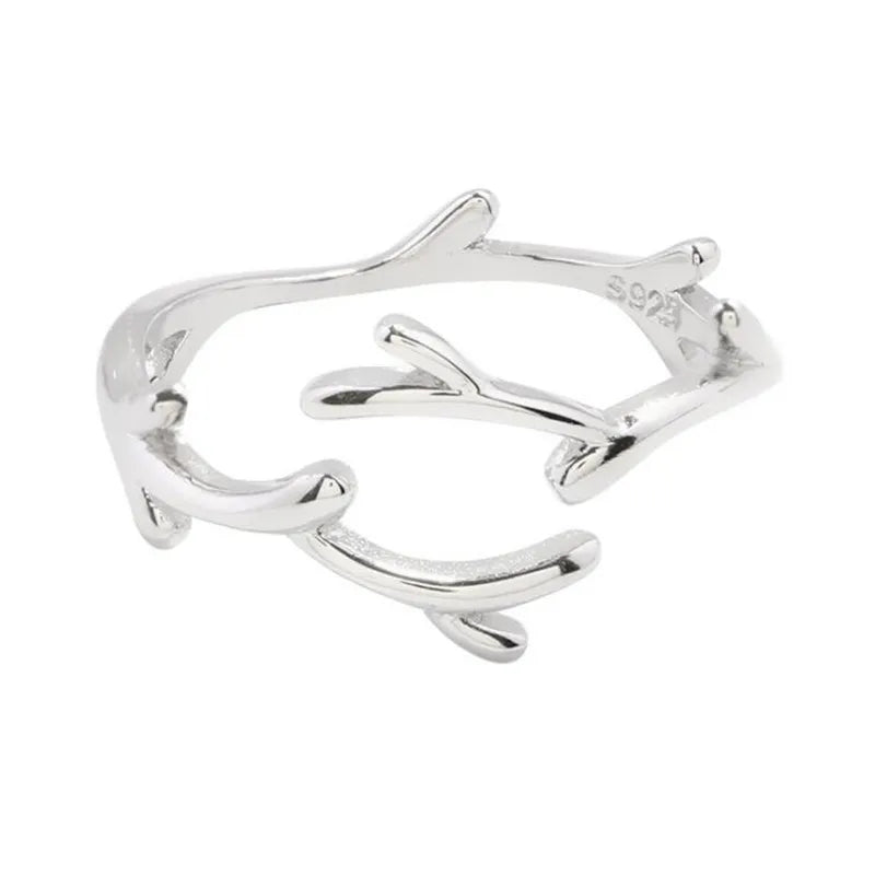 Bague en argent sterling avec branche