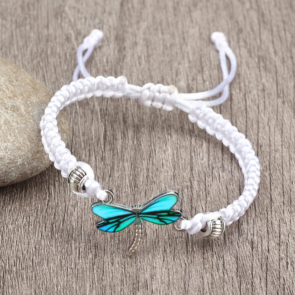 Bracelet tressé à la main de rêve de libellule