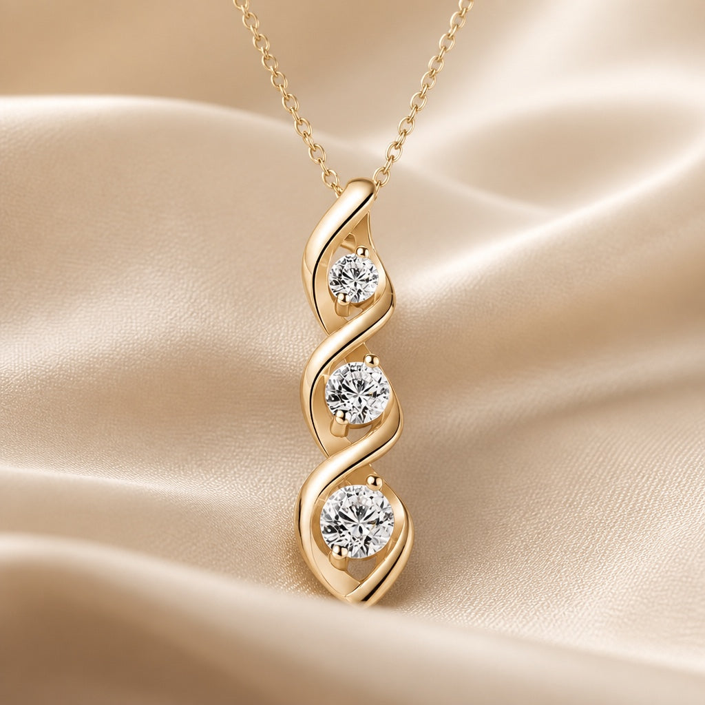 Collier en zirconium éternel en or blanc