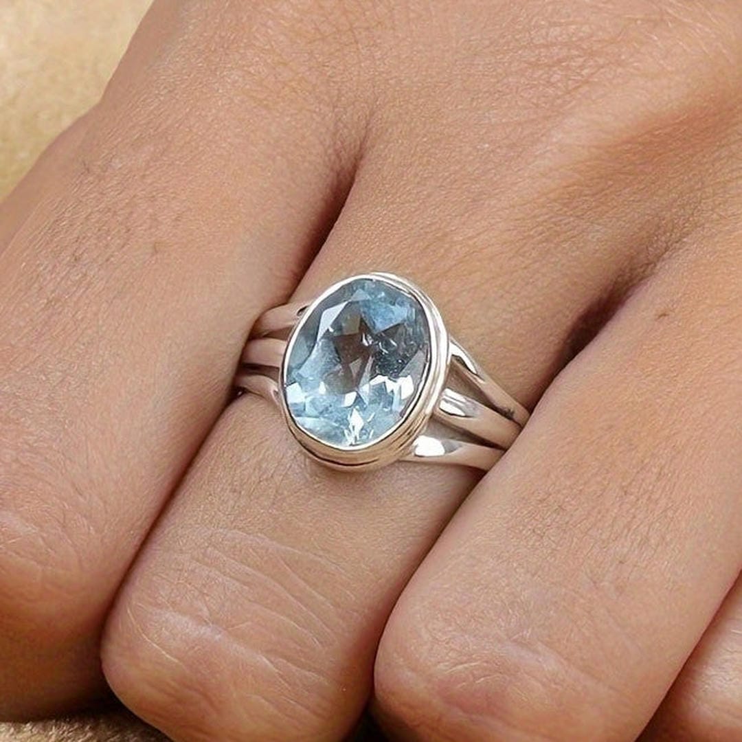 Bague en Zirconium Bleu Meri