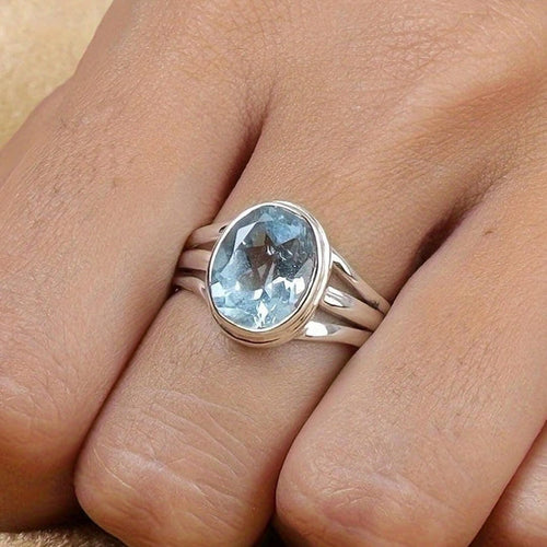 Bague en Zirconium Bleu Meri