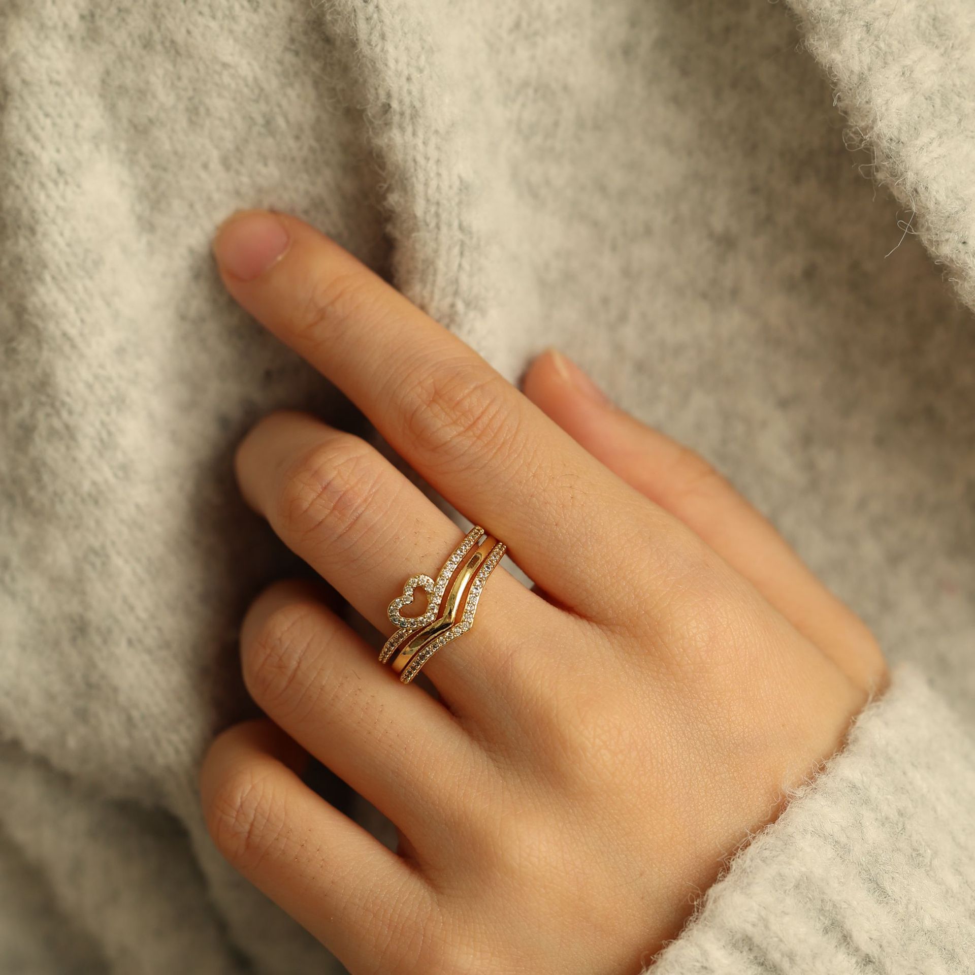 Bague Empilable Wish Bone Shining Love