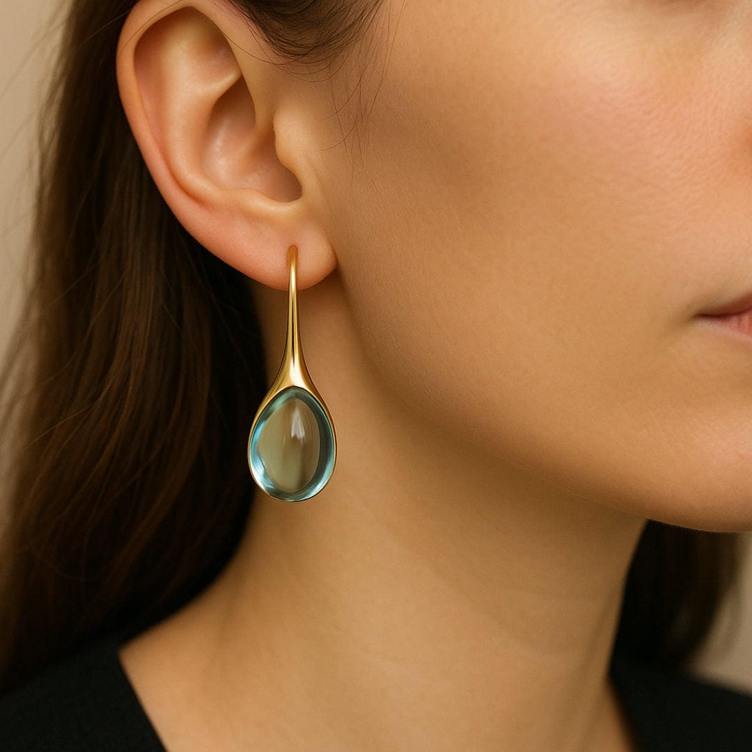 Boucles d'oreilles goutte en cristal minimalistes