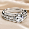 Bague multi-couches en zirconium en or blanc