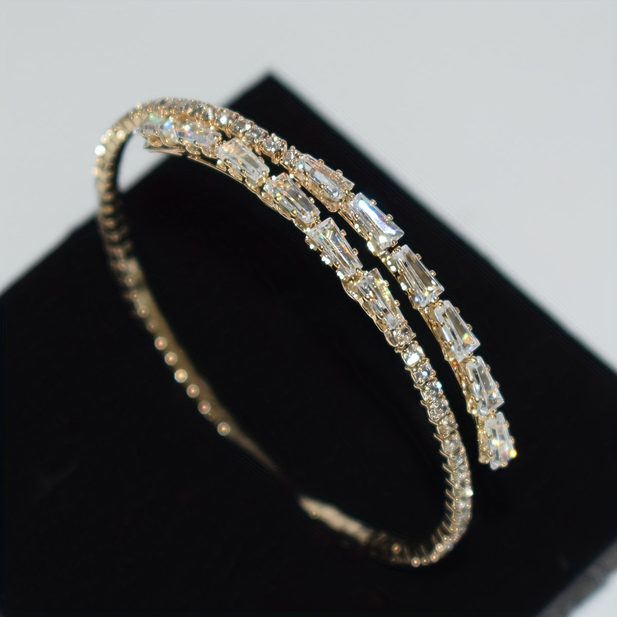Bracelet en Cubes de Zirconium Cubique en Or Blanc Classique