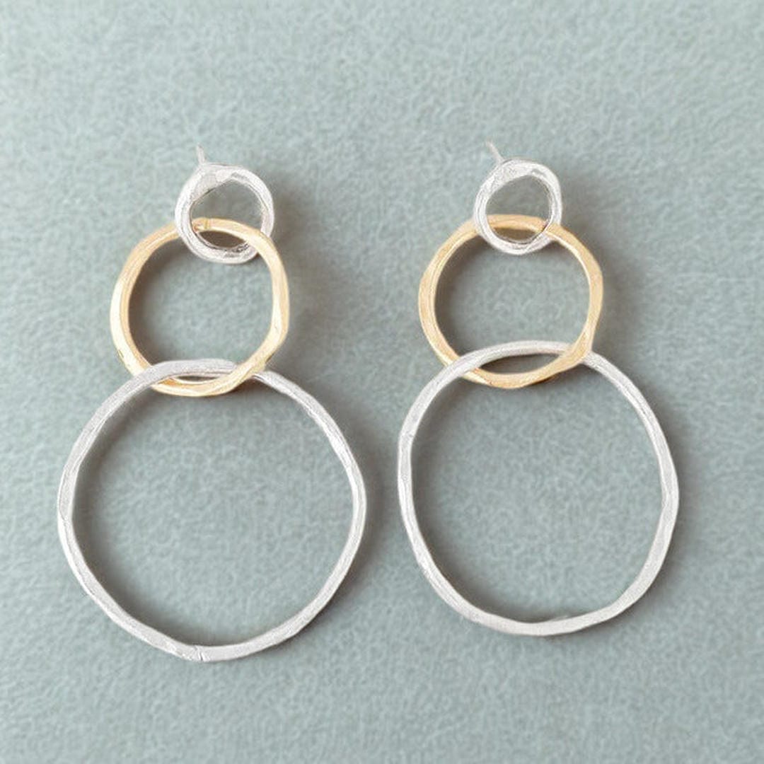 Boucles d'oreilles vintage en or et argent