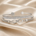 Bracelet éternel en rhinestones en or blanc