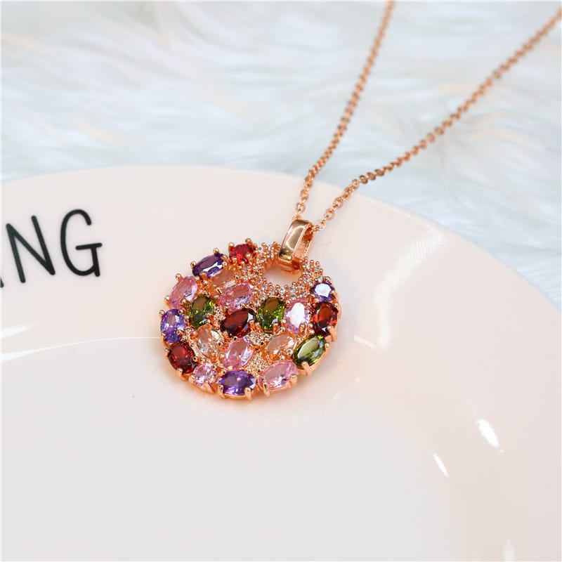 Collier Pendentif Gemme Rayonnant