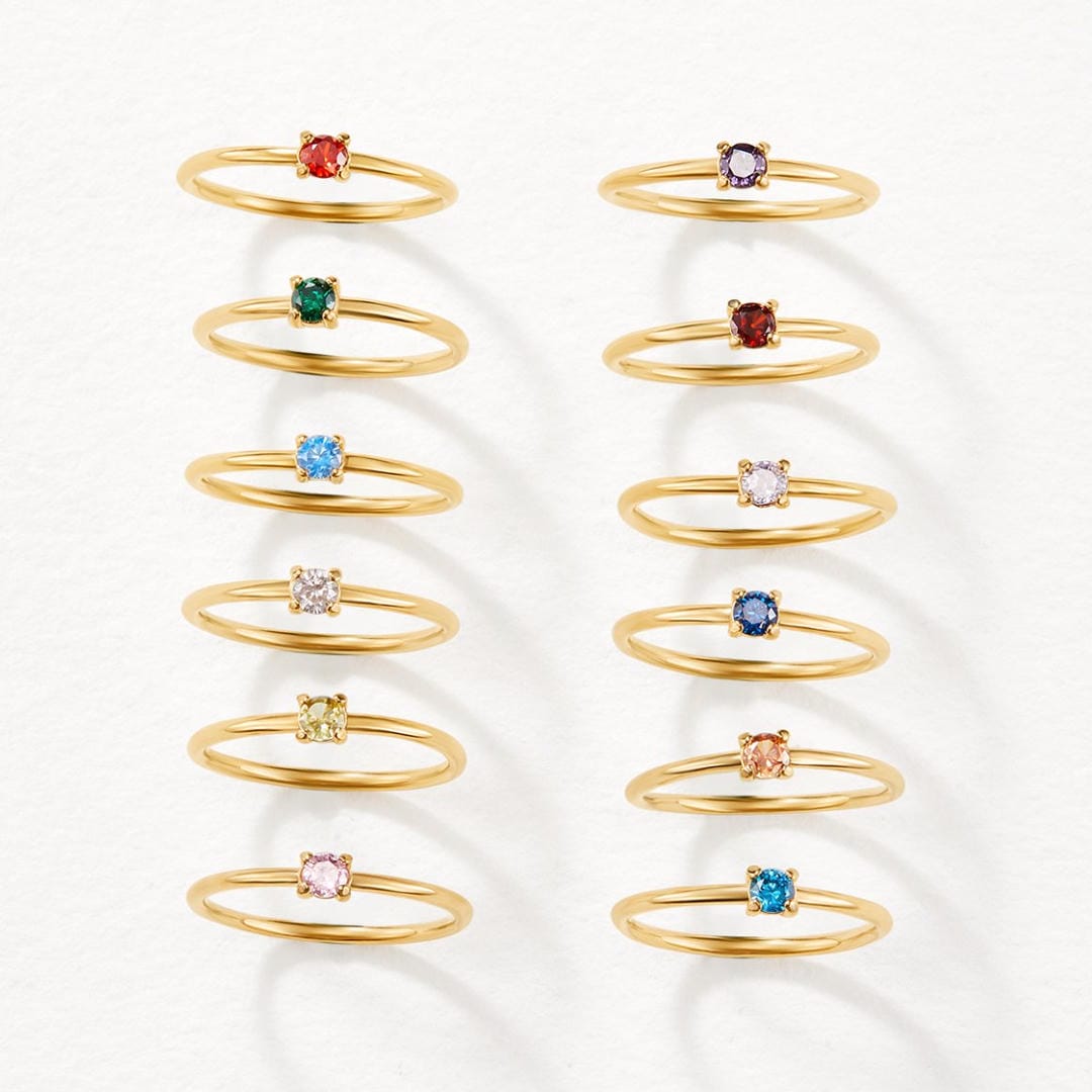 Bague en pierre de naissance unique