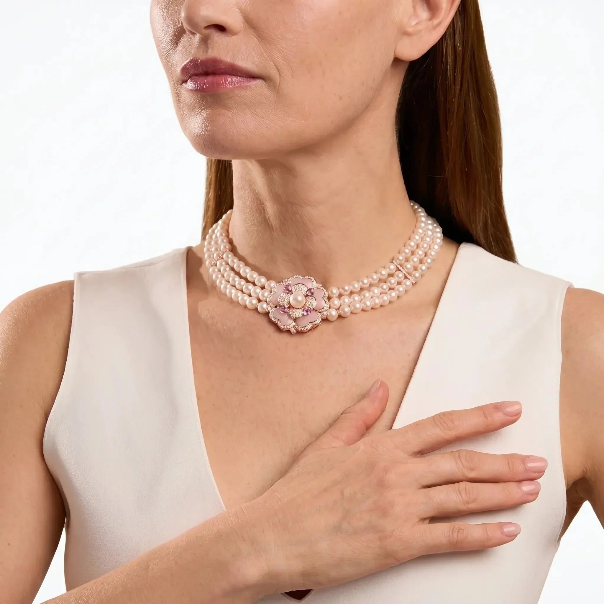 Collier perlé Kukinta Blush