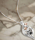 Collier patte chance cœur os et infini toujours dans mon cœur pendentif