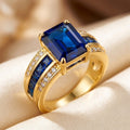 Bague Saphir Taille Carrée en Or
