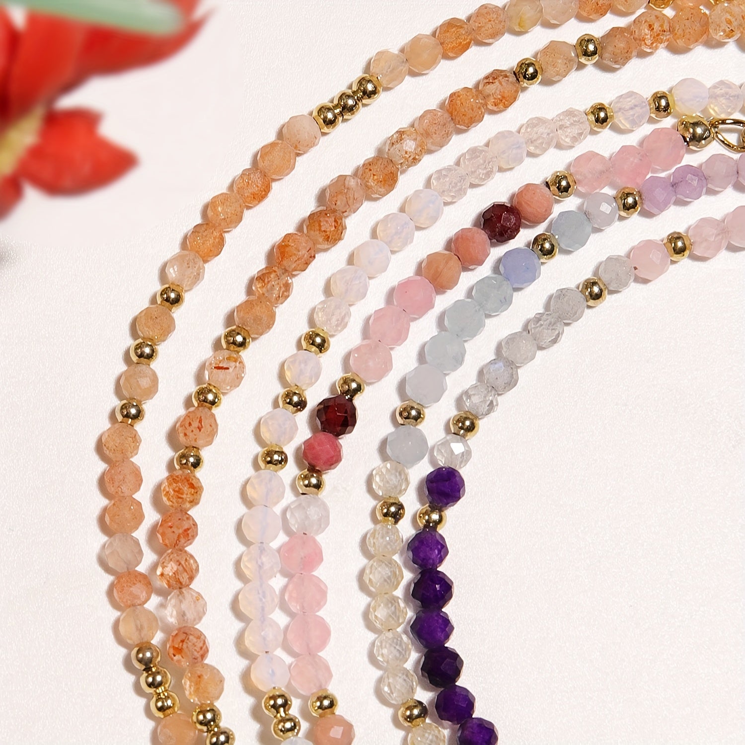 Bracelet en Pierre de Lune Naturelle Sunstone