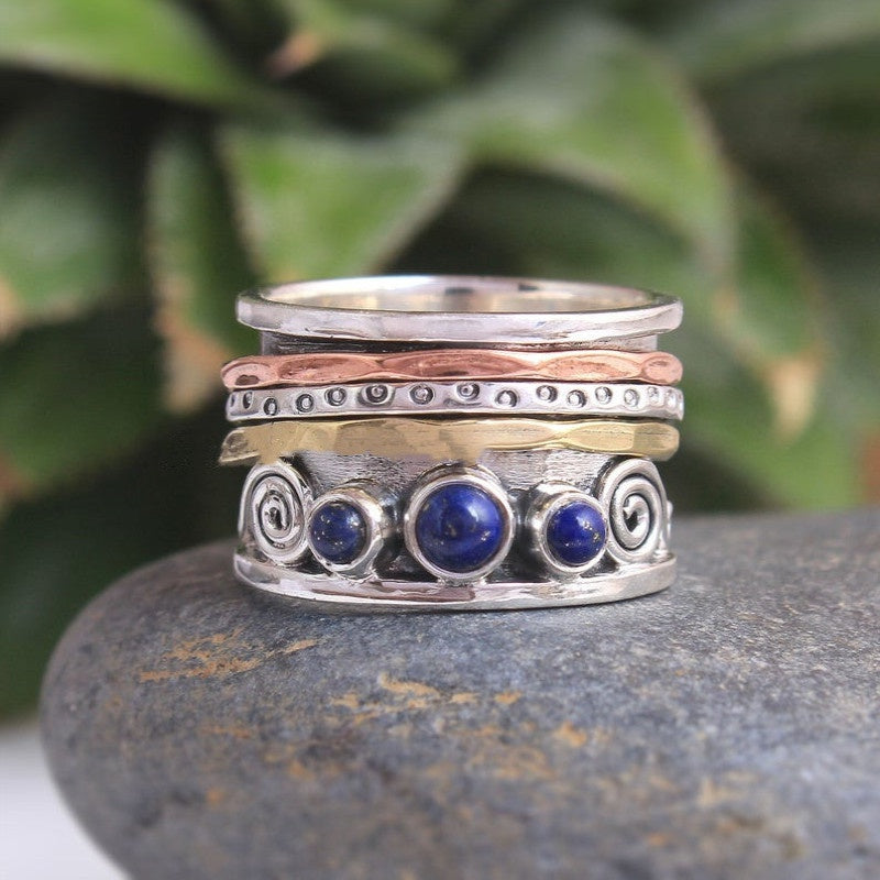 Bague Creuse Bohème Vintage Argentée