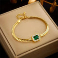 Bracelet en lien émeraude doré scintillant