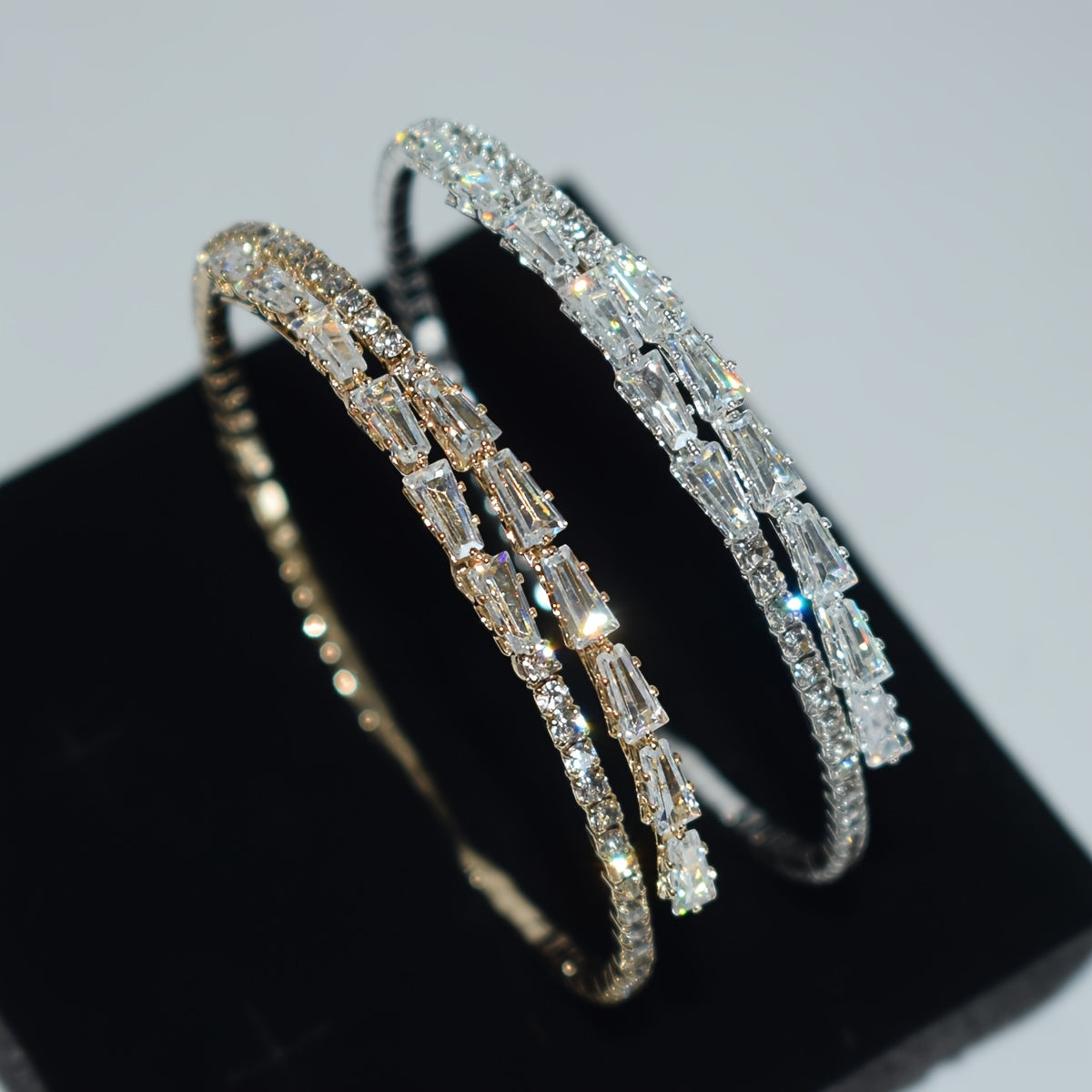Bracelet en Cubes de Zirconium Cubique en Or Blanc Classique
