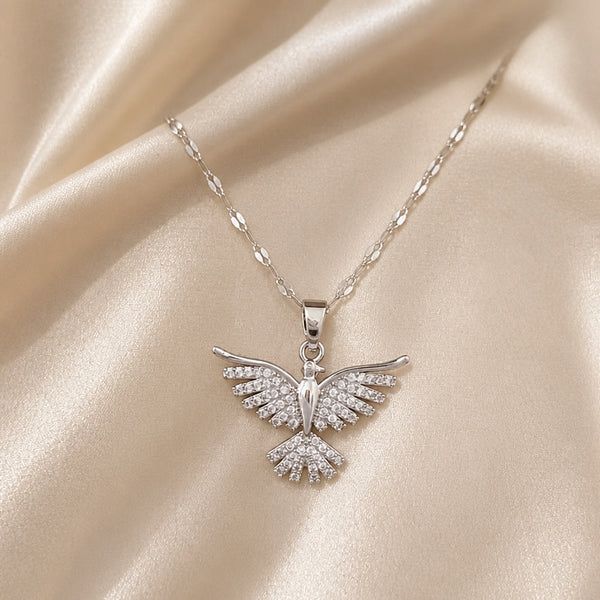Collier en zirconium Phoenix en or blanc