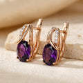 Boucles d'Oreilles Créoles Améthyste en Or