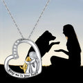 Collier en argent sterling 925 avec design en forme de cœur et de chien, orné de zirconium