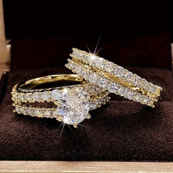 Ensemble de bagues halo scintillantes